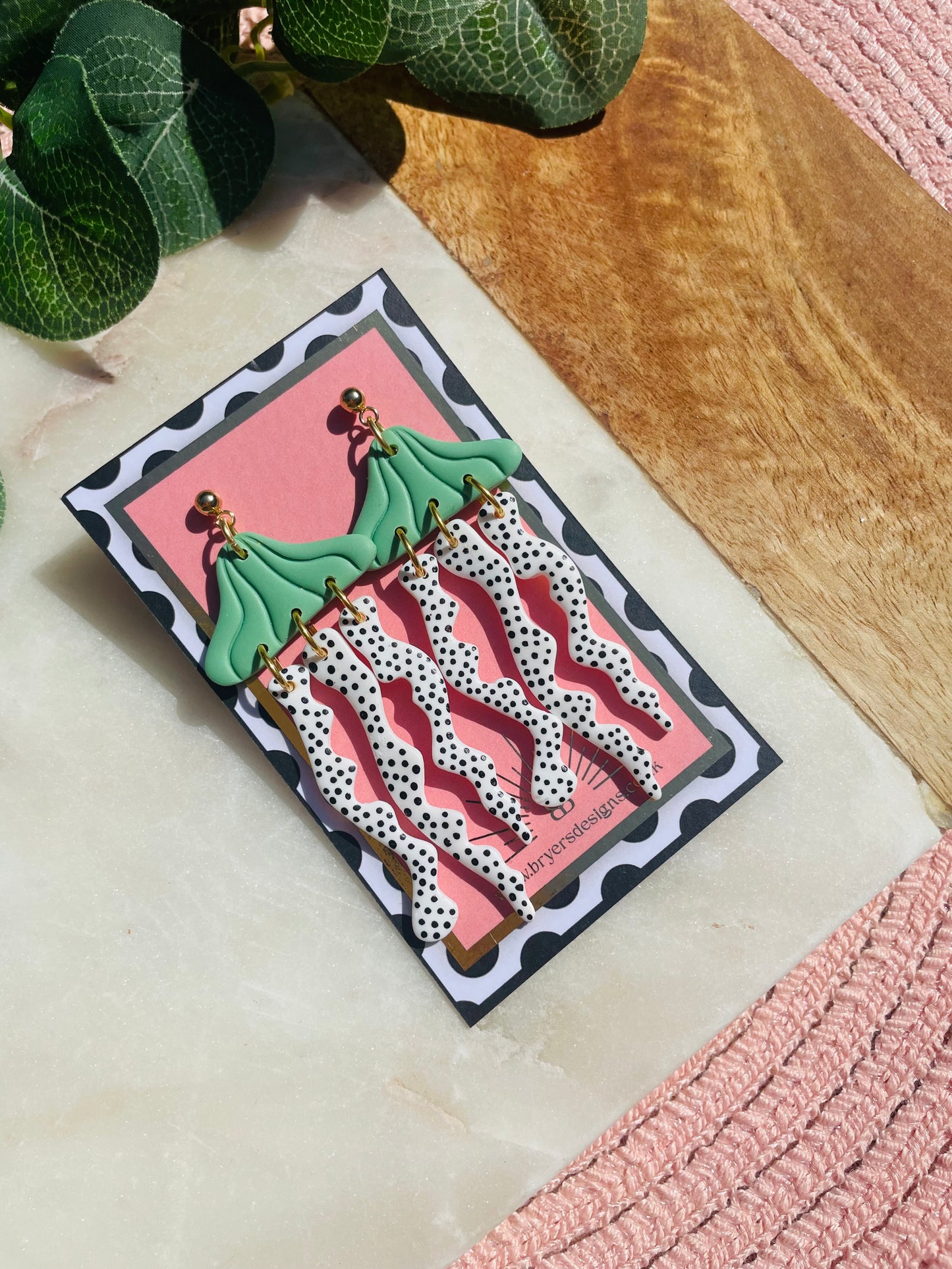 Jellyfish Polka Dot Statement Earrings