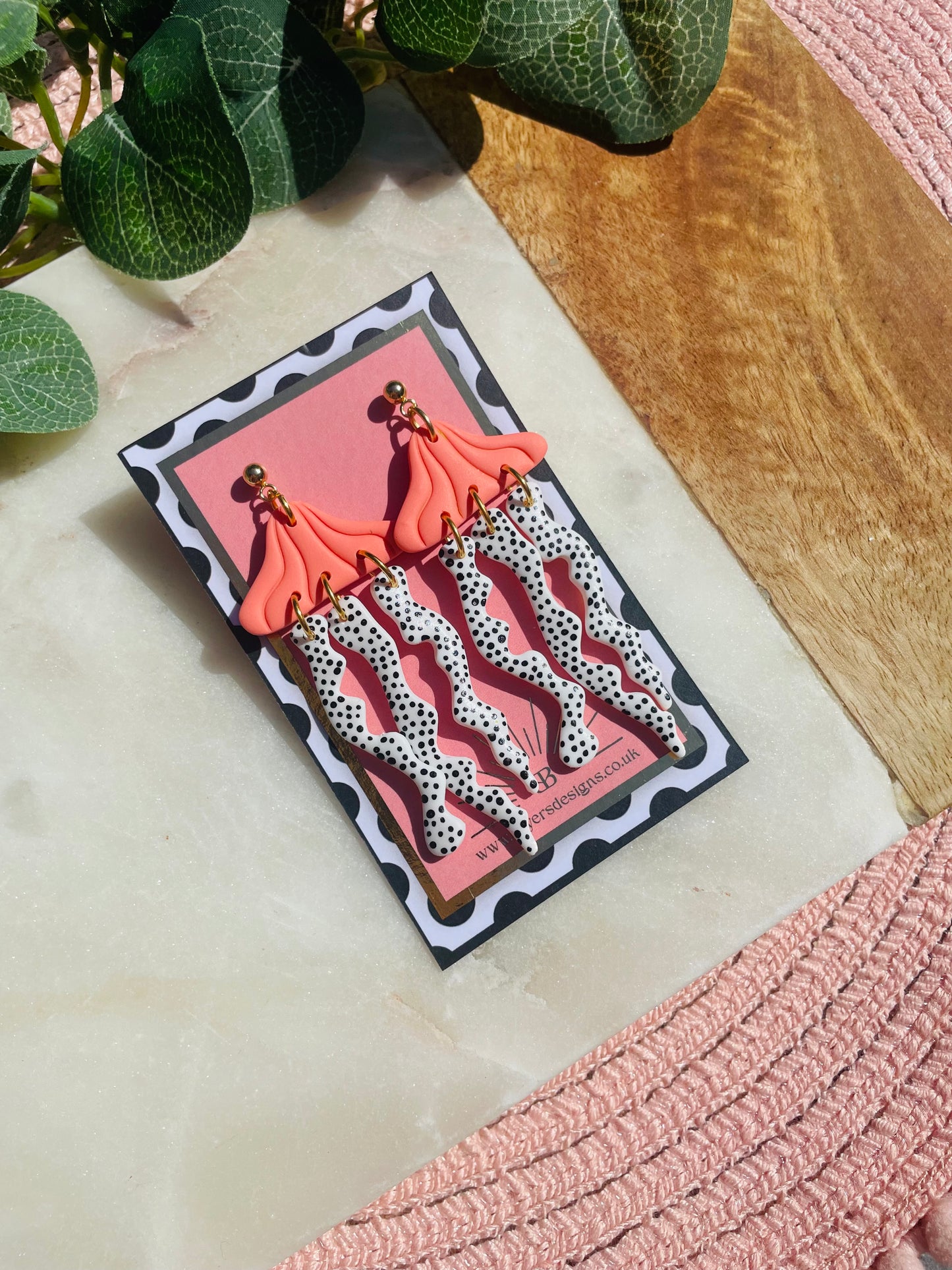 Jellyfish Polka Dot Statement Earrings