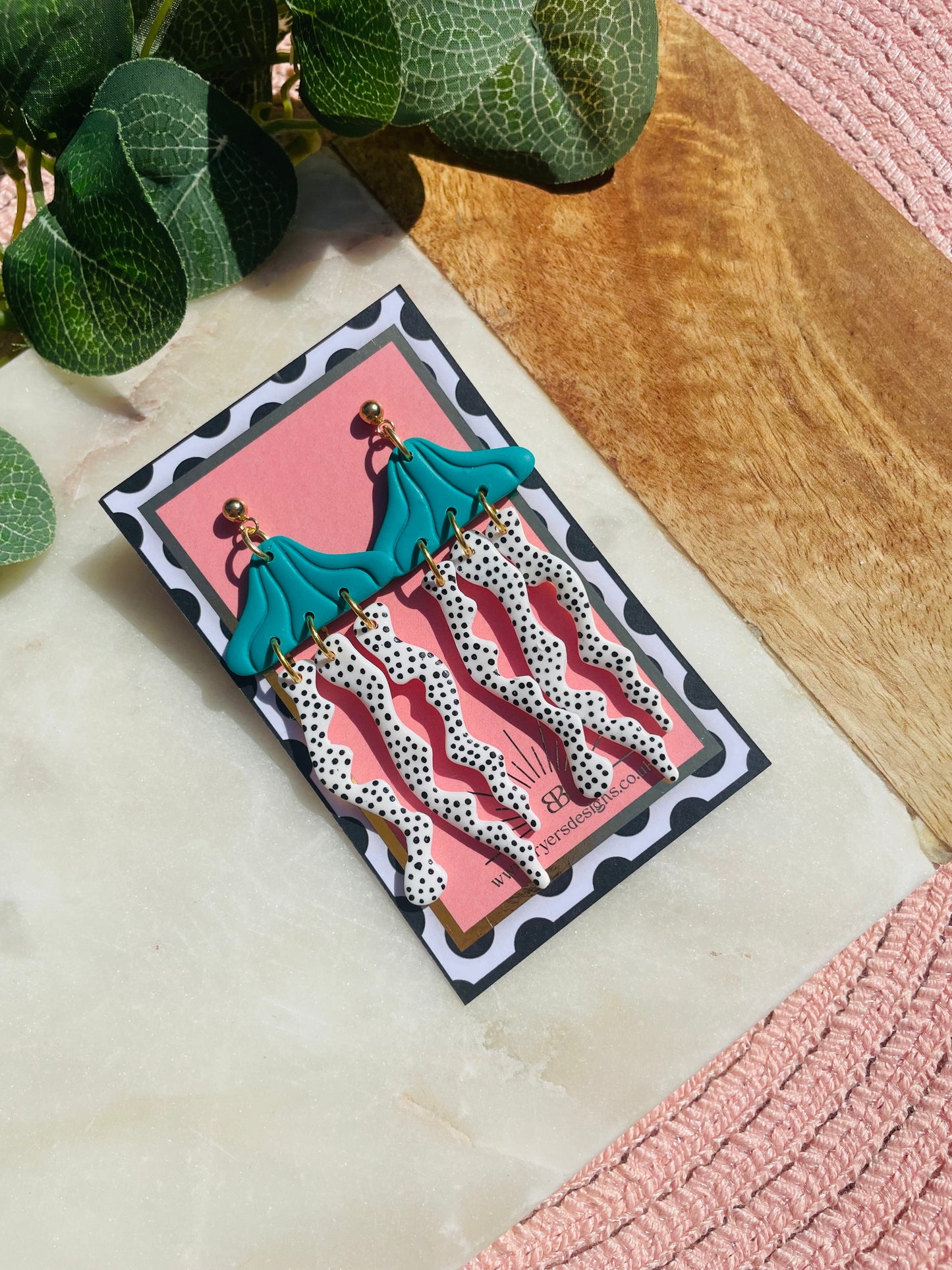 Jellyfish Polka Dot Statement Earrings
