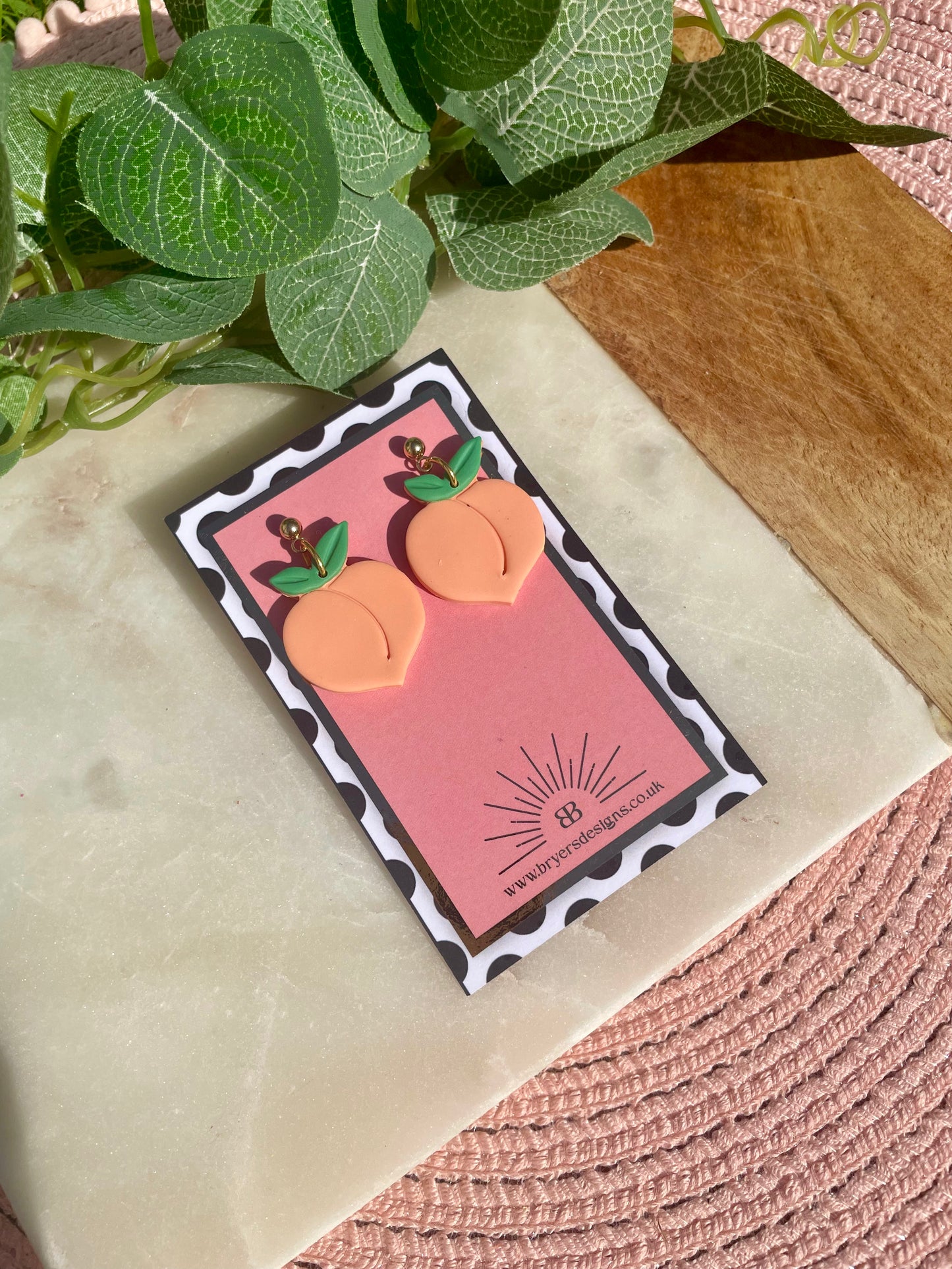 Fruity Statement Peach Earrings