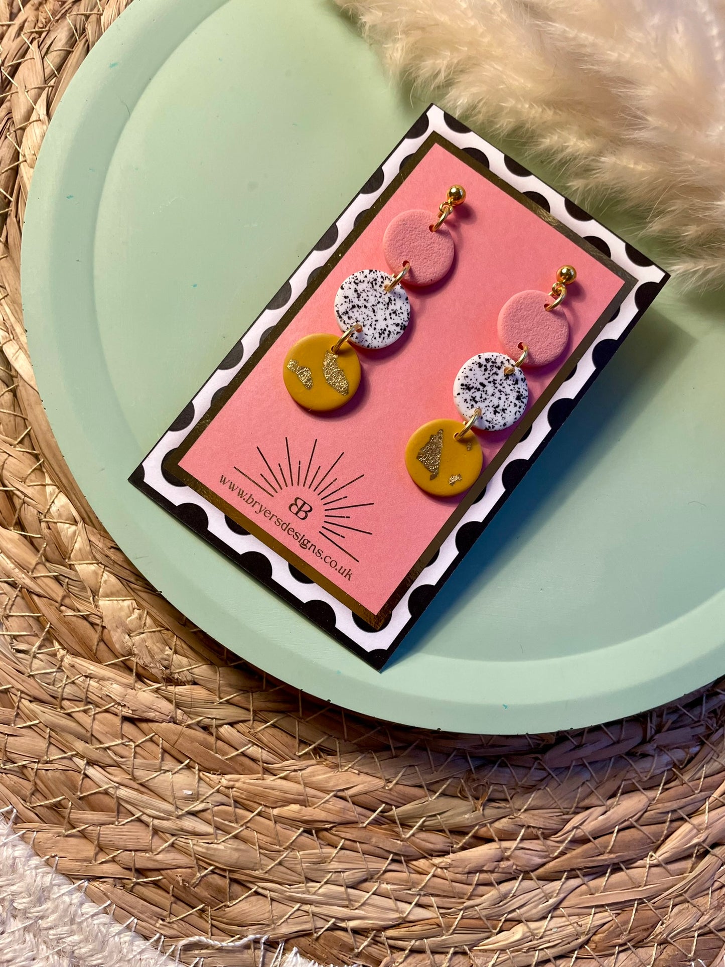 Classic Speckled Trio Drop Earrings