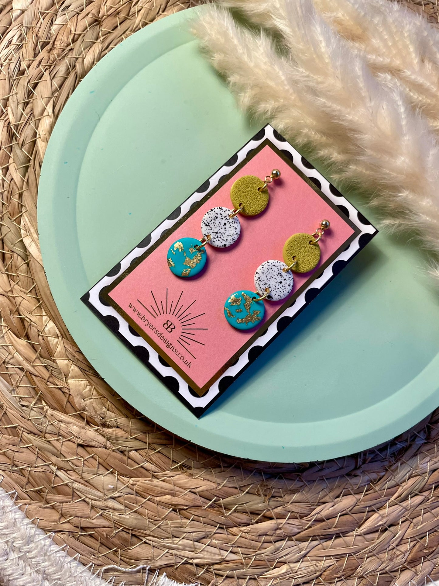 Classic Speckled Trio Drop Earrings