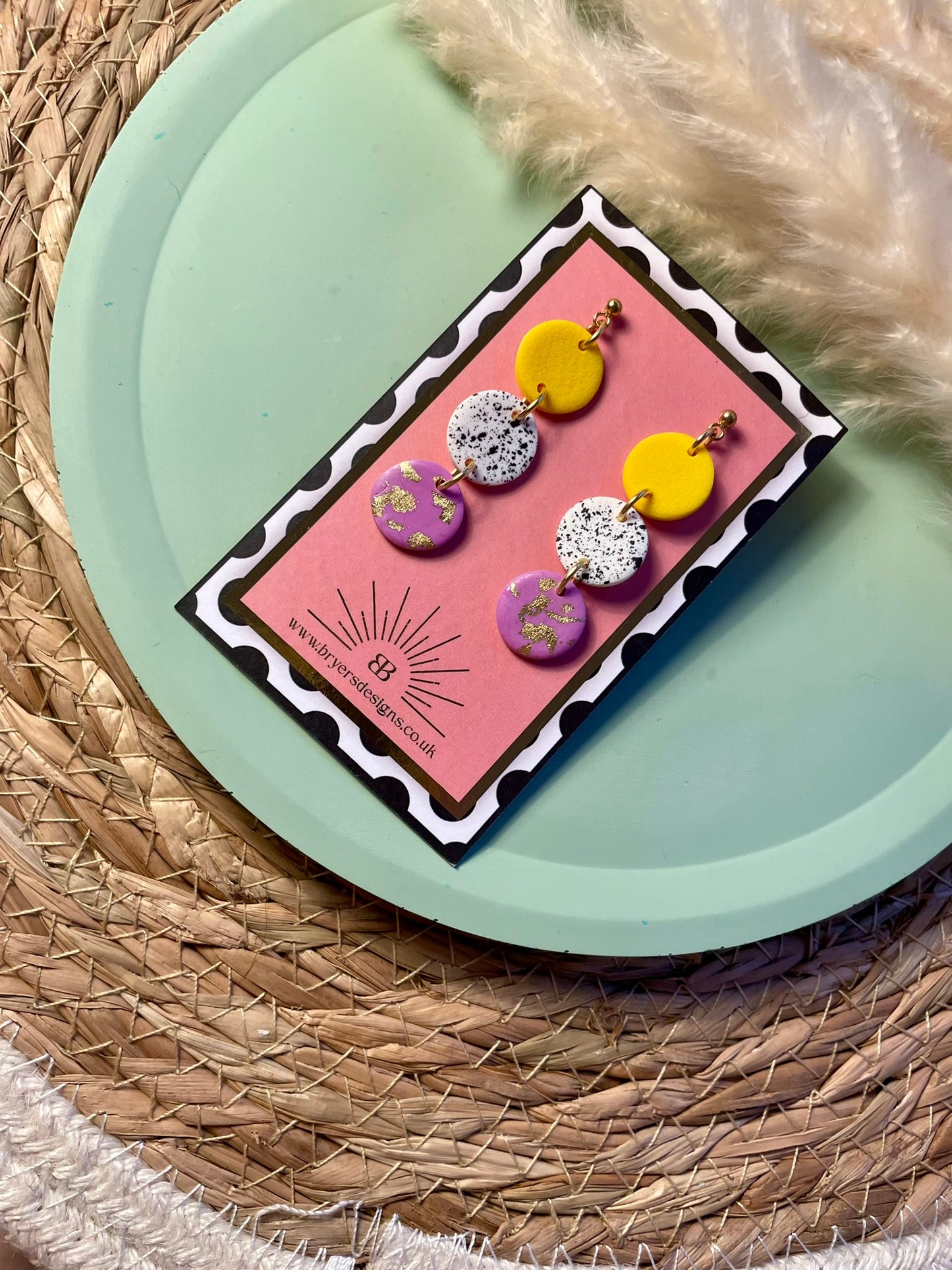 Classic Speckled Trio Drop Earrings