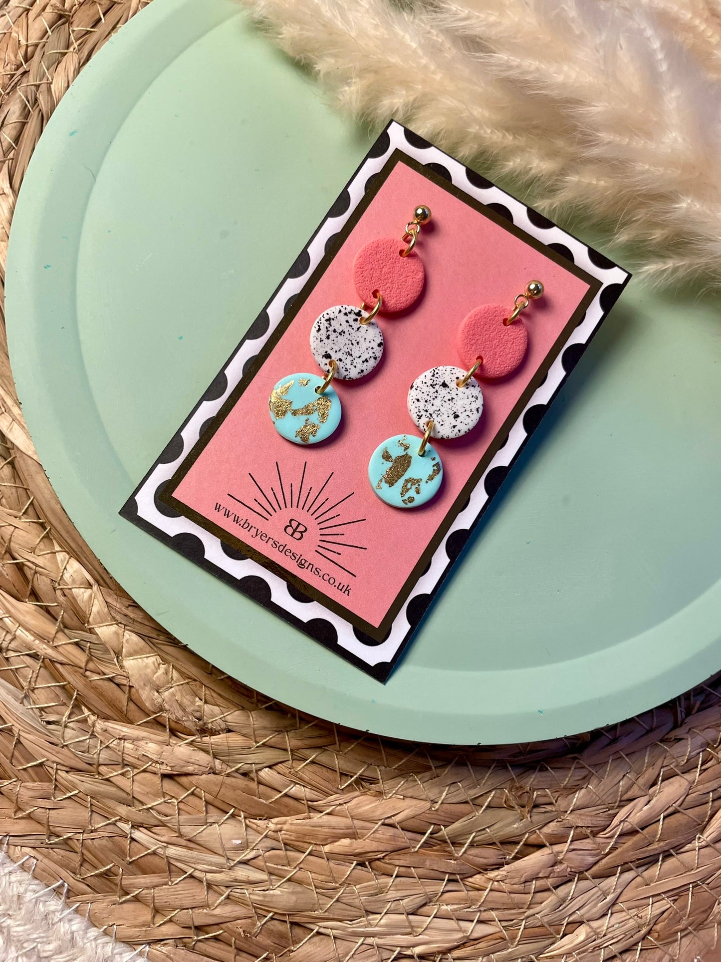 Classic Speckled Trio Drop Earrings