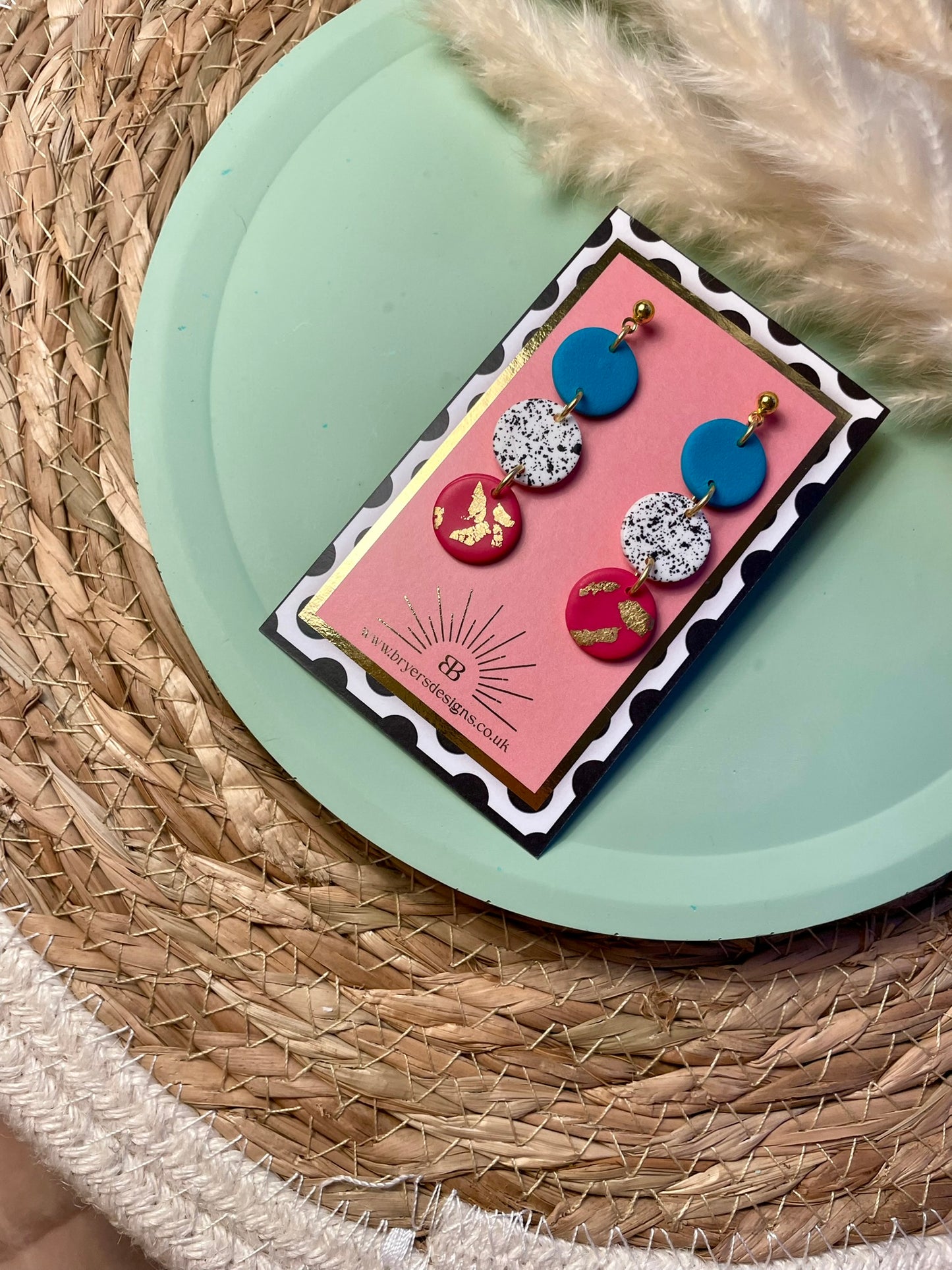 Classic Speckled Trio Drop Earrings