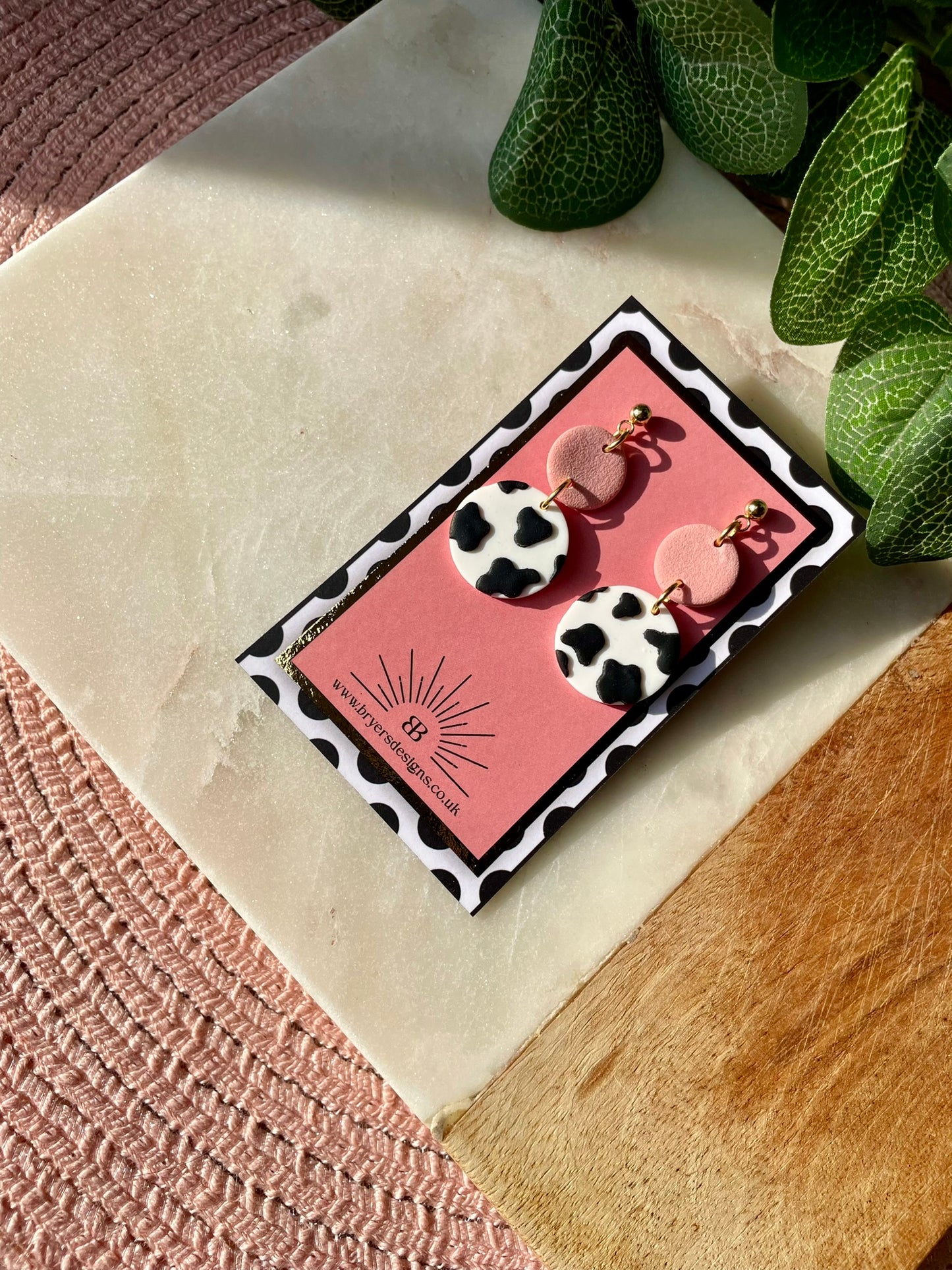 Cow Print Statement Earrings
