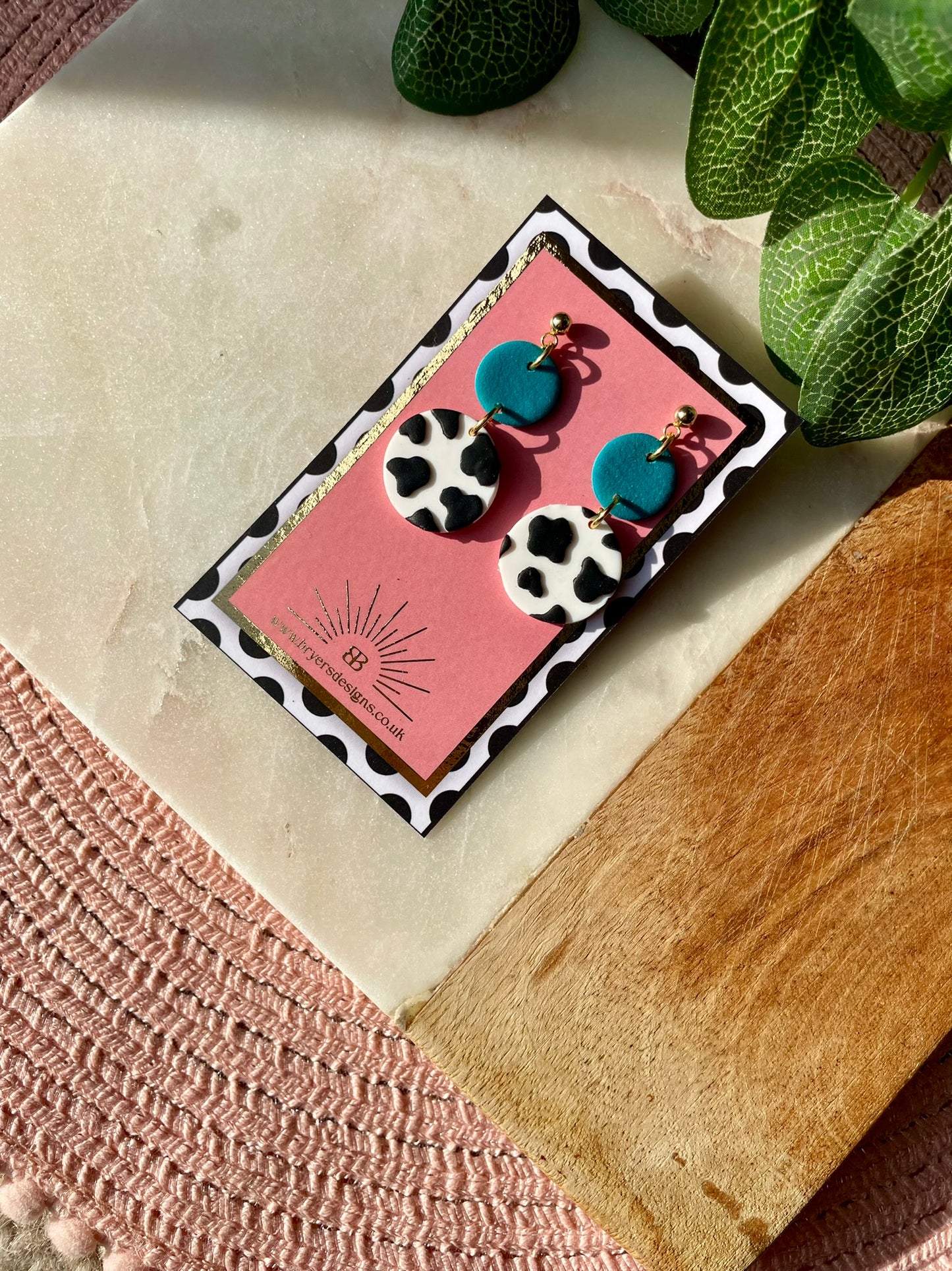 Cow Print Statement Earrings