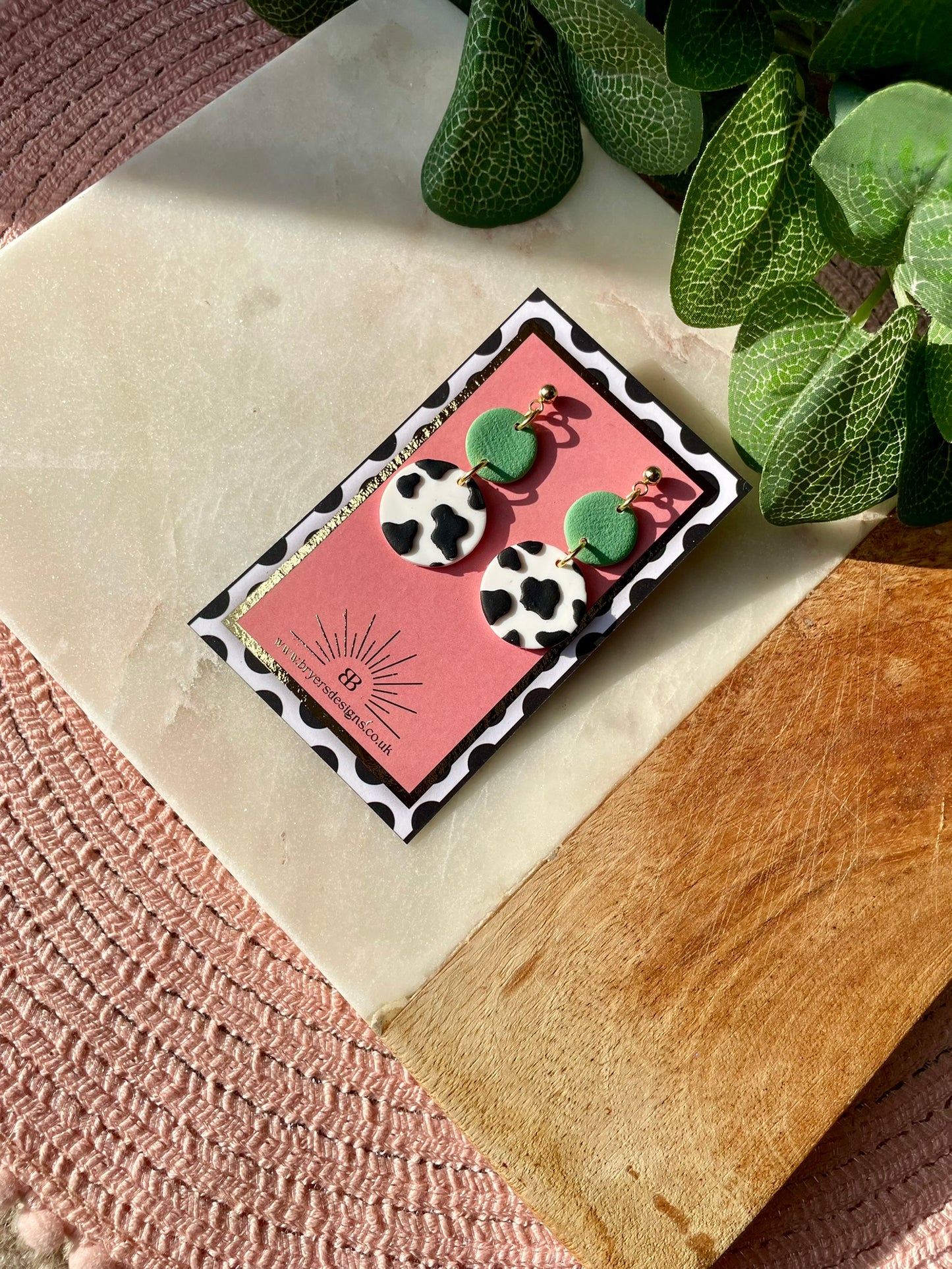 Cow Print Statement Earrings