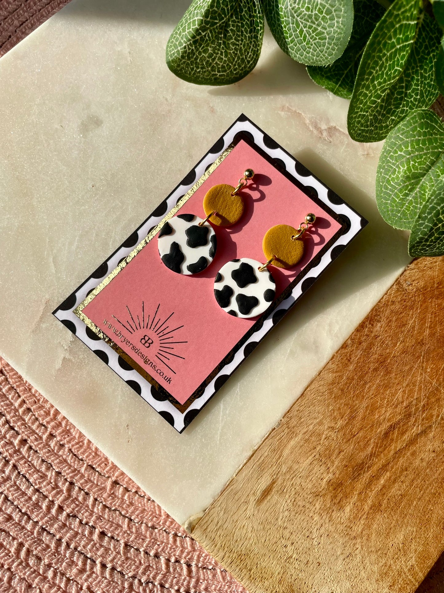 Cow Print Statement Earrings
