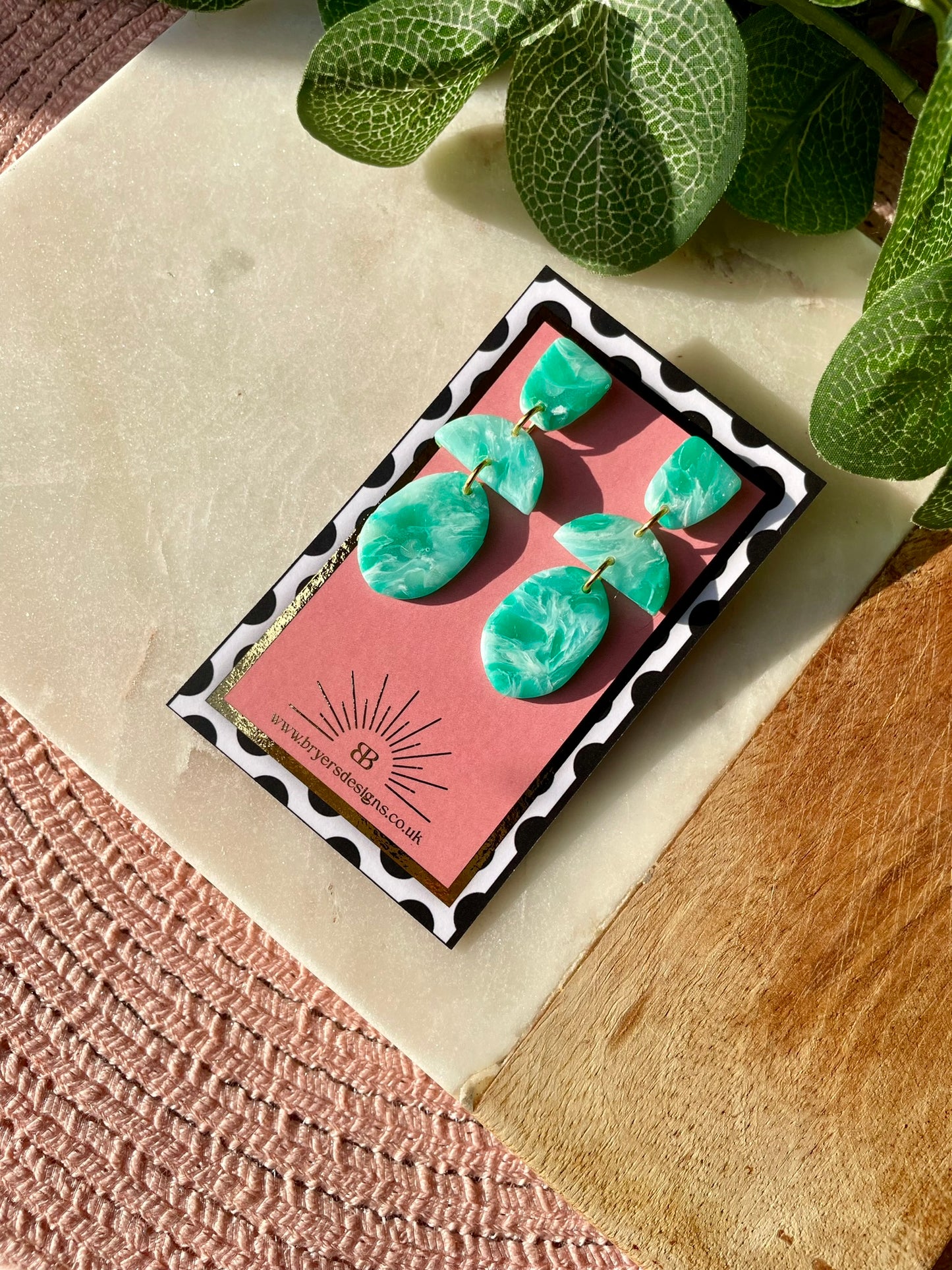 Turquoise Ocean Vibes Trio Dangle Statement Earrings