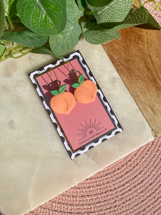 Fruity Statement Peach Earrings