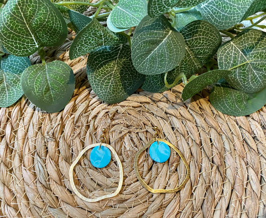 Ocean Vibes Gold Circle Earrings